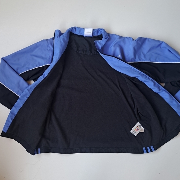 Adidas' Jacket Women Light Blue/Black L with front zipper - Picture 3 of 14